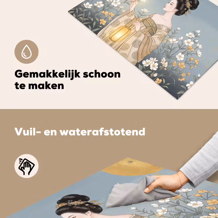 Aziatisch - Vrouw - Kimono Inductie beschemer met haakjes klein -ky-schoon-nl