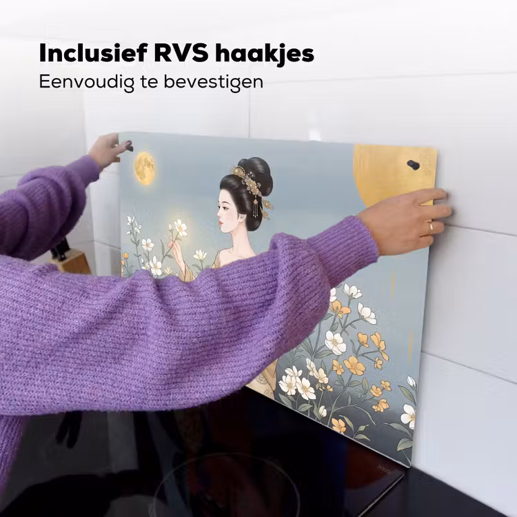 Aziatisch - Vrouw - Kimono Inductie beschemer met haakjes klein -ky-ophangen-nl