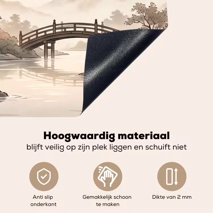 Azië - Landschap - Kleurrijk Inductie beschemer met haakjes klein -ky-onderkant-nl