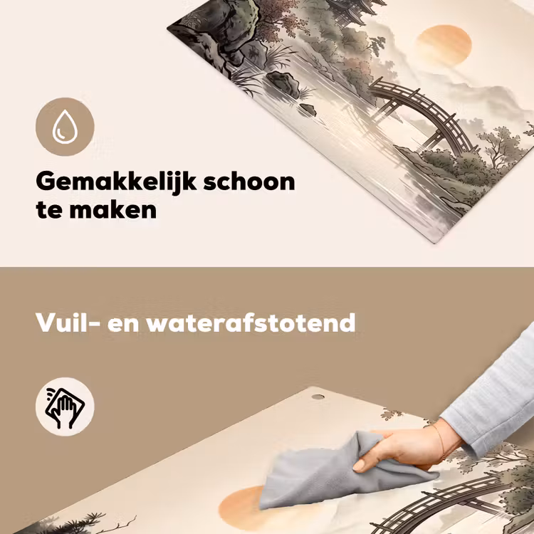 Azië - Landschap - Kleurrijk Inductie beschemer met haakjes klein -ky-schoon-nl