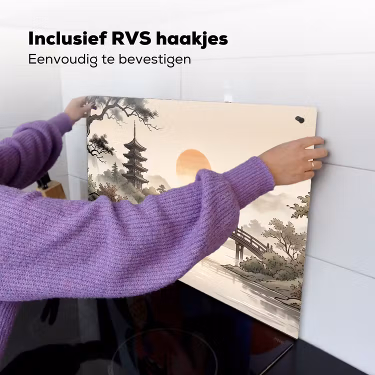 Azië - Landschap - Kleurrijk Inductie beschemer met haakjes klein -ky-ophangen-nl