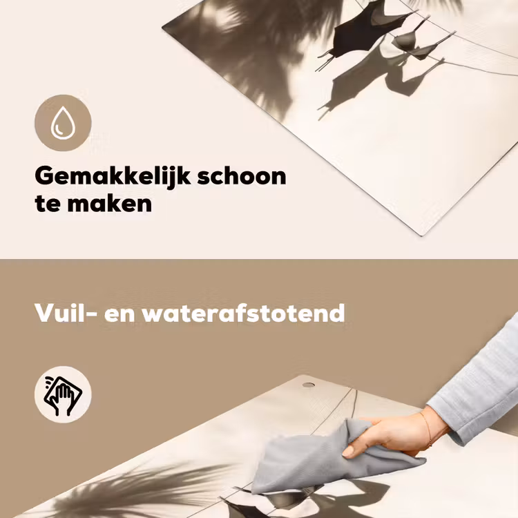 Badkleding - Palmbomen - Schaduw - Tropisch Inductie beschemer met haakjes middel -ky-schoon-nl