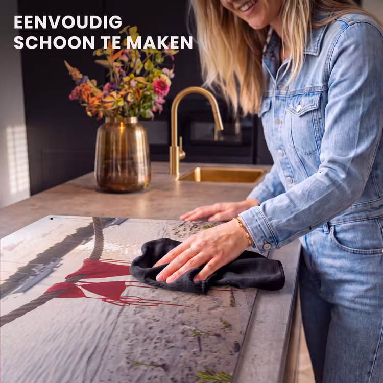 Badkleding - Rood - Zomer - Water - Zonsondergang Inductie beschemer met haakjes klein -ky-schoon-nl
