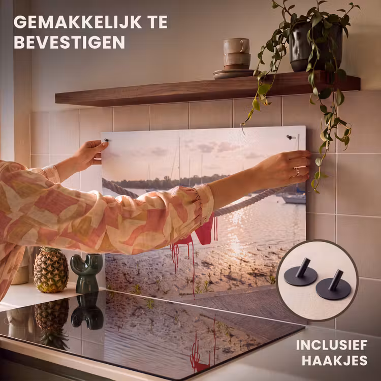 Badkleding - Rood - Zomer - Water - Zonsondergang Inductie beschemer met haakjes klein -ky-ophangen-nl