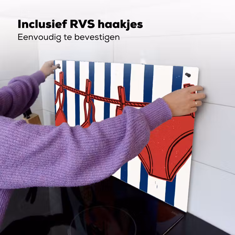 Badkleding - Waslijn - Zomer - Illustratie - Rood Inductie beschemer met haakjes klein -ky-ophangen-nl