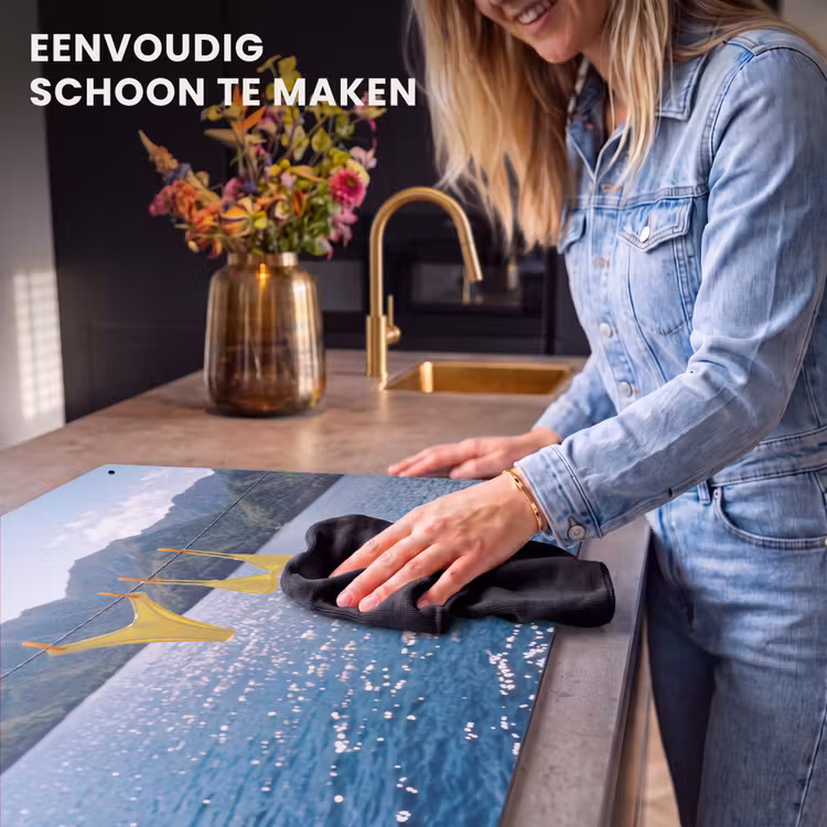 Badmode - Bikini - Zee - Bergen - Geel Inductie beschemer met haakjes klein -ky-schoon-nl