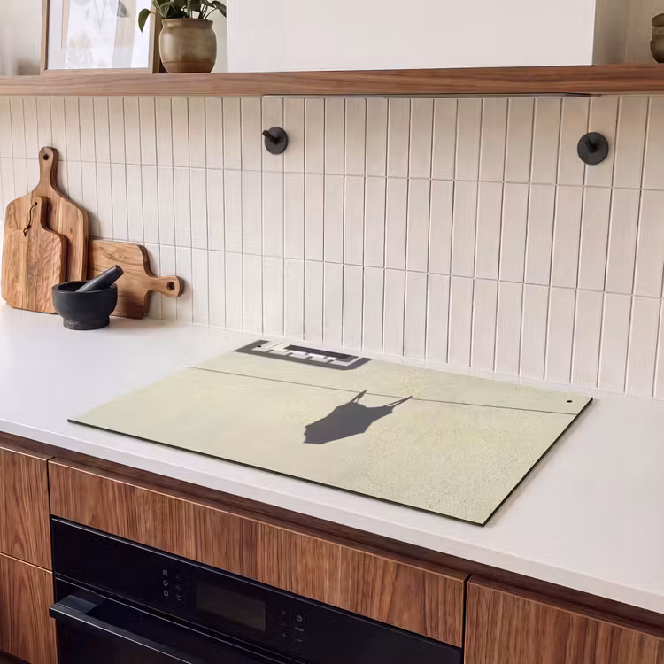 Badpak - Schaduw - Muur - Zomer - Minimalistisch Inductie beschemer met haakjes klein -sfeer1