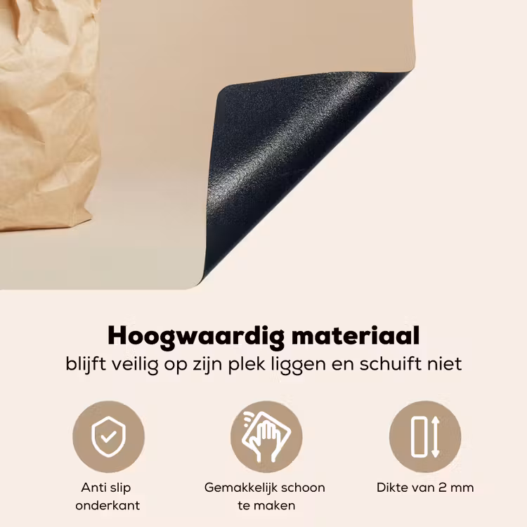 Baguette - Brood - Stokbrood - Beige Inductie beschemer met haakjes klein -ky-onderkant-nl