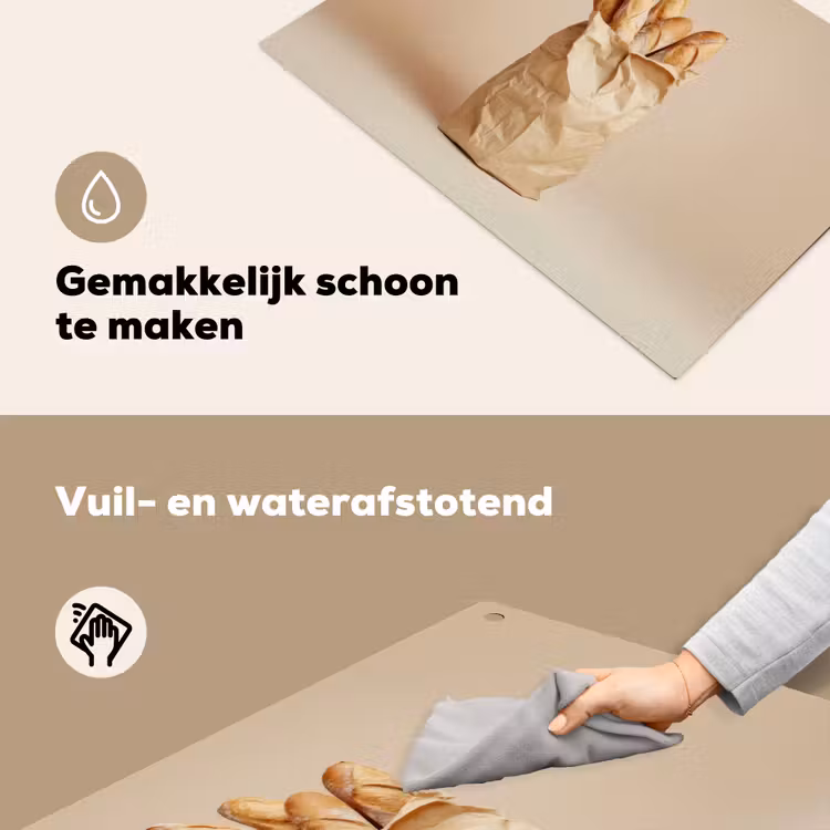 Baguette - Brood - Stokbrood - Beige Inductie beschemer met haakjes klein -ky-schoon-nl