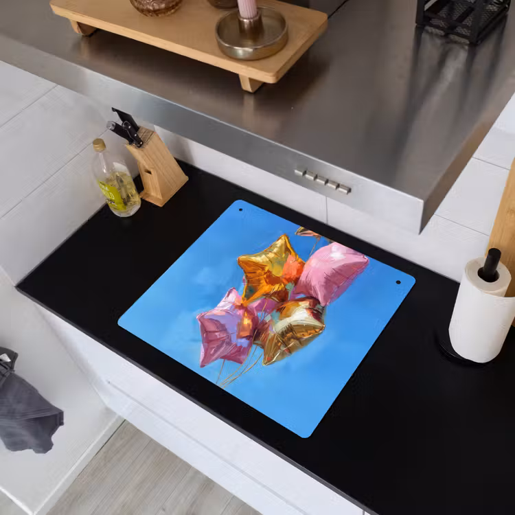 Ballonnen - Goud - Stervorm - Roze Inductie beschemer met haakjes middel -sfeer1