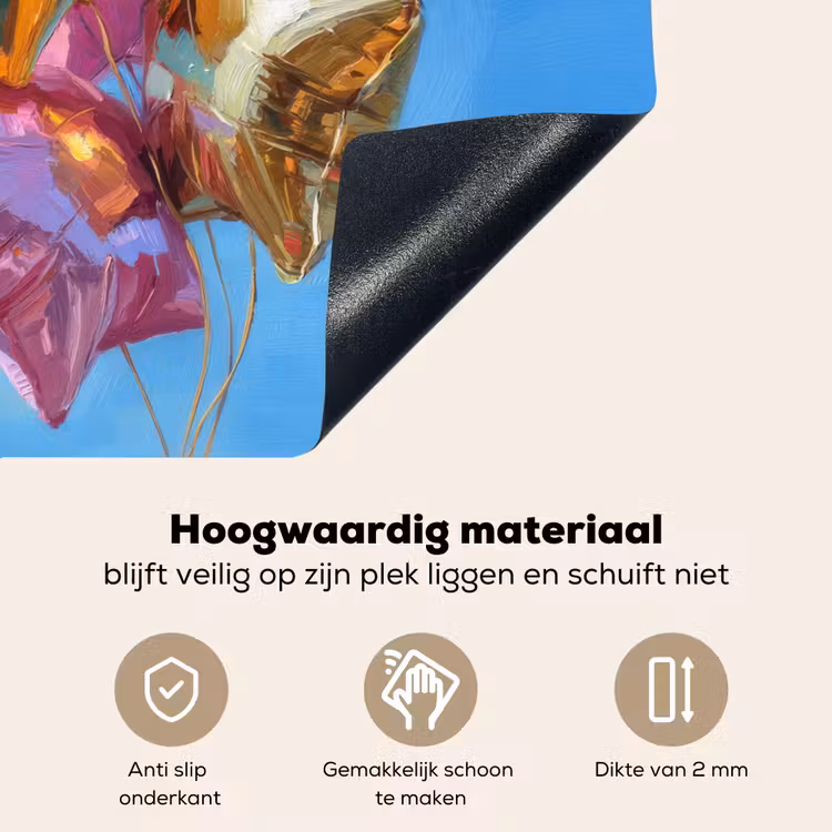Ballonnen - Goud - Stervorm - Roze Inductie beschemer met haakjes middel -ky-onderkant-nl