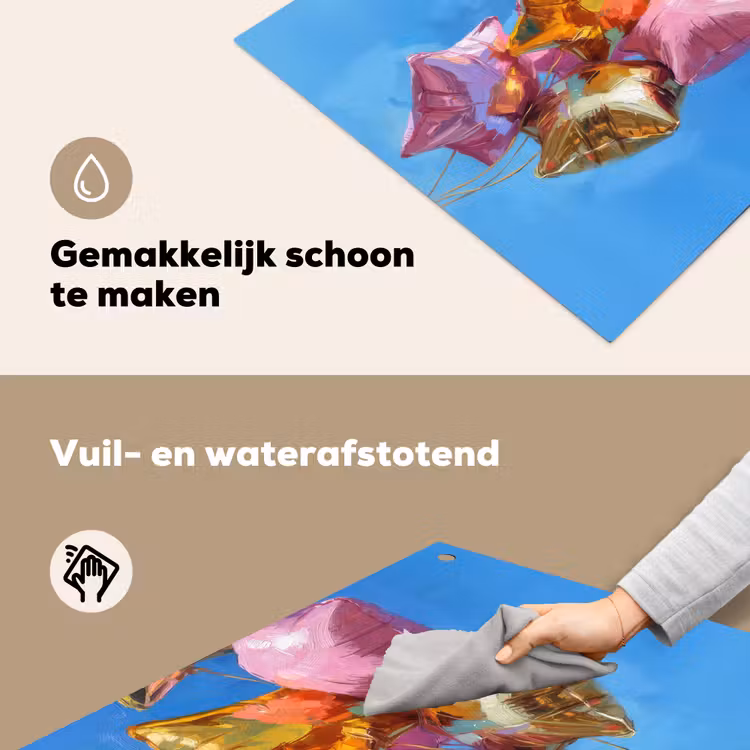 Ballonnen - Goud - Stervorm - Roze Inductie beschemer met haakjes middel -ky-schoon-nl
