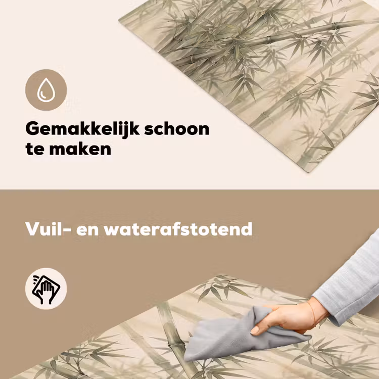 Bamboe - Bladeren - Aziatisch - Groen - Natuur Inductie beschemer met haakjes klein -ky-schoon-nl