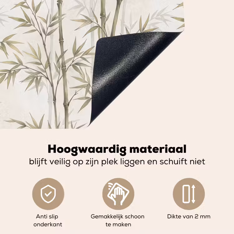 Bamboe - Bladeren - Natuur - Aquarel - Groen Inductie beschemer met haakjes klein -ky-onderkant-nl