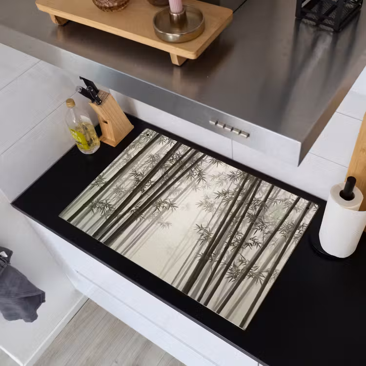 Bamboe - Bos - Mist - Natuur Inductie beschemer met haakjes klein -sfeer1
