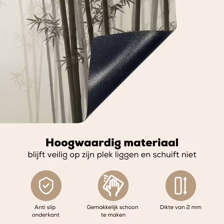 Bamboe - Bos - Mist - Natuur Inductie beschemer met haakjes klein -ky-onderkant-nl