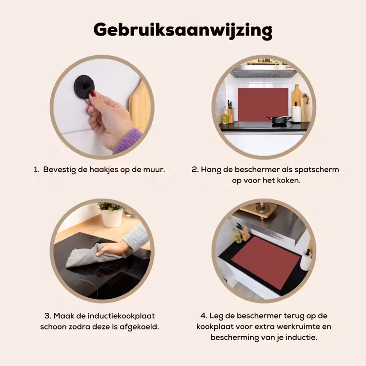 Barn - Antique - Rood Inductie beschemer met haakjes klein 777 -ky-gebruik-nl
