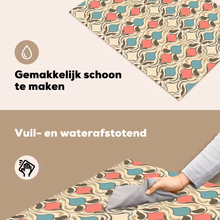 Barok - Retro - Kleurrijk Inductie beschemer met haakjes klein 777 -ky-schoon-nl