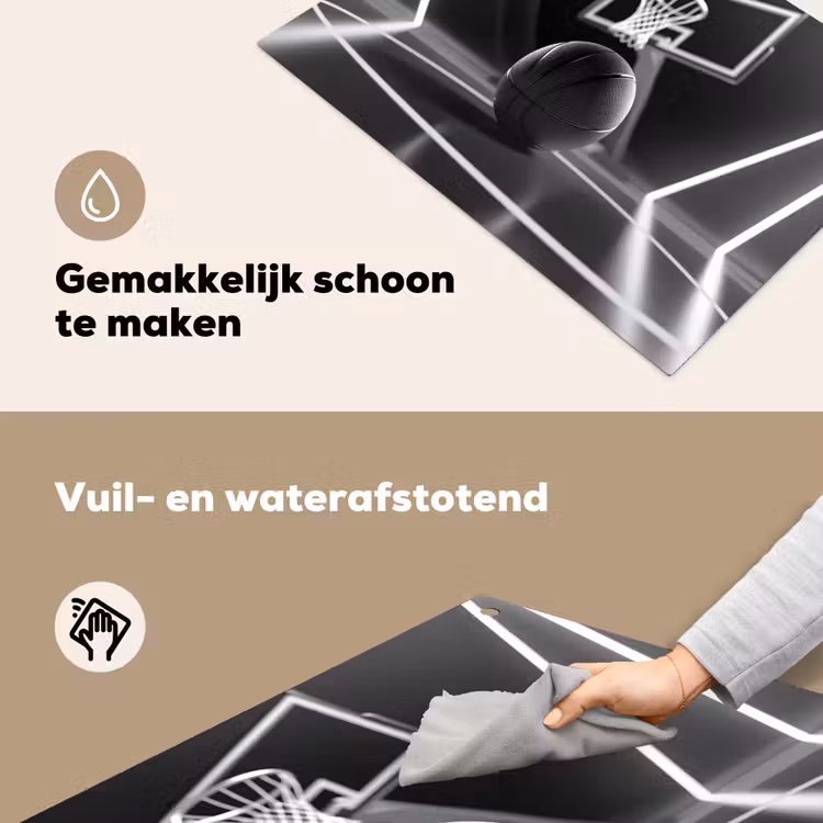 Basketbal - Basketbalveld - Lichtlijnen Inductie beschemer met haakjes klein -ky-schoon-nl