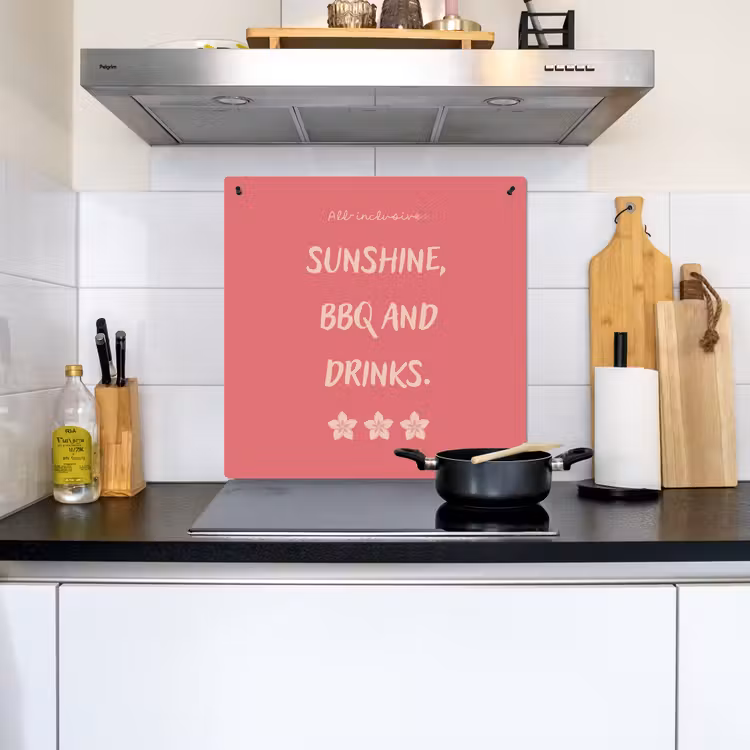 BBQ - Quote - Roze - Zomer Inductie beschemer met haakjes middel -sfeer2