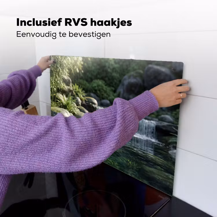 Beek - Waterval - Natuur - Groen Inductie beschemer met haakjes klein -ky-ophangen-nl