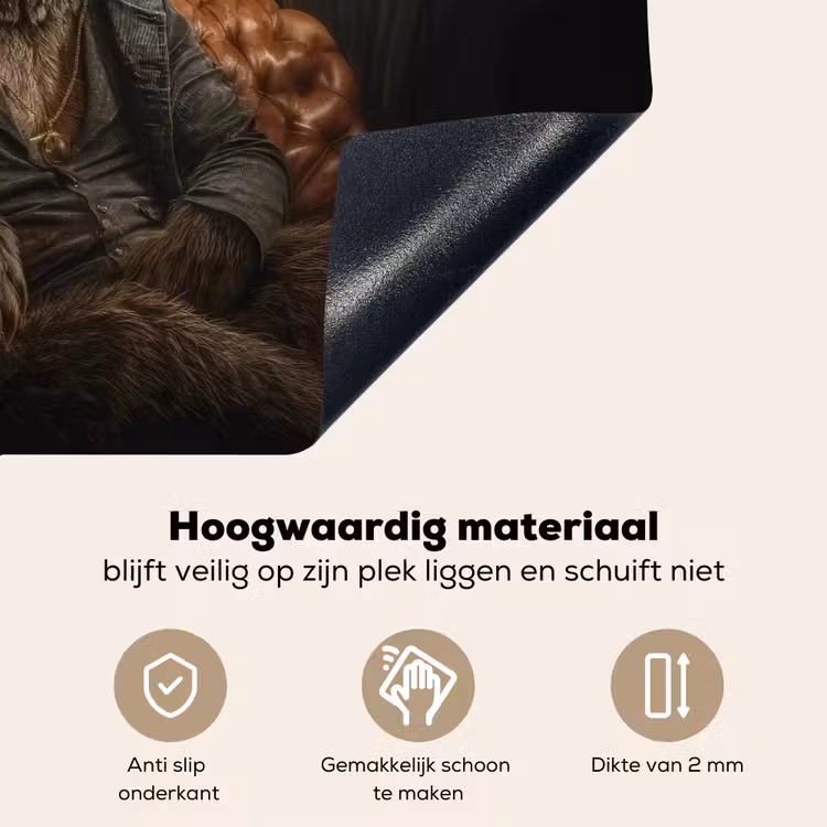 Beer - Bruin - Pak - Hoed Inductie beschemer met haakjes klein -ky-onderkant-nl