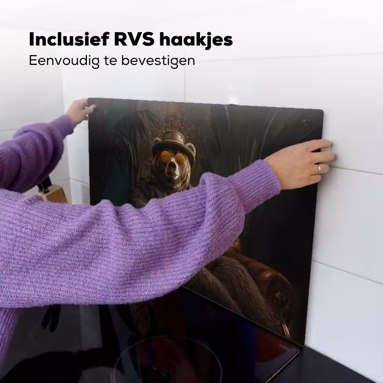 Beer - Bruin - Pak - Hoed Inductie beschemer met haakjes klein -ky-ophangen-nl