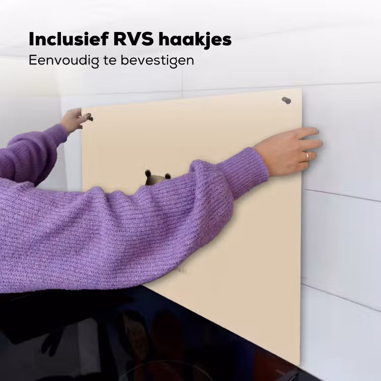 Beer - Donkerbruin - Minimalistisch Inductie beschemer met haakjes middel -ky-ophangen-nl