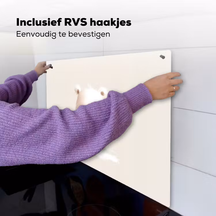 Beertje - Sneeuwvlokje - Wit - Pluizig Inductie beschemer met haakjes middel -ky-ophangen-nl