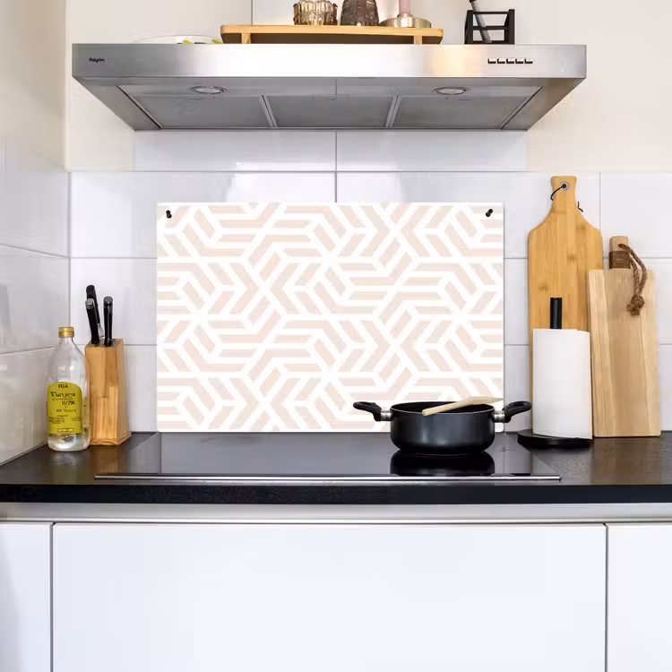 Beige - Geometrie - Patronen - Abstract Inductie beschemer met haakjes klein 777 -sfeer2