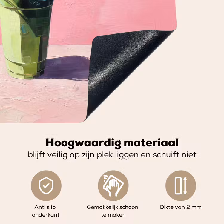Beker - Rietje - Minimalistisch - Groen Inductie beschemer met haakjes middel -ky-onderkant-nl