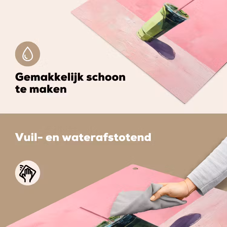 Beker - Rietje - Minimalistisch - Groen Inductie beschemer met haakjes middel -ky-schoon-nl