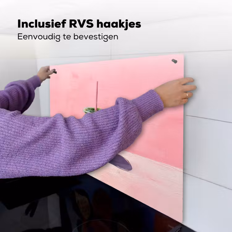 Beker - Rietje - Minimalistisch - Groen Inductie beschemer met haakjes middel -ky-ophangen-nl