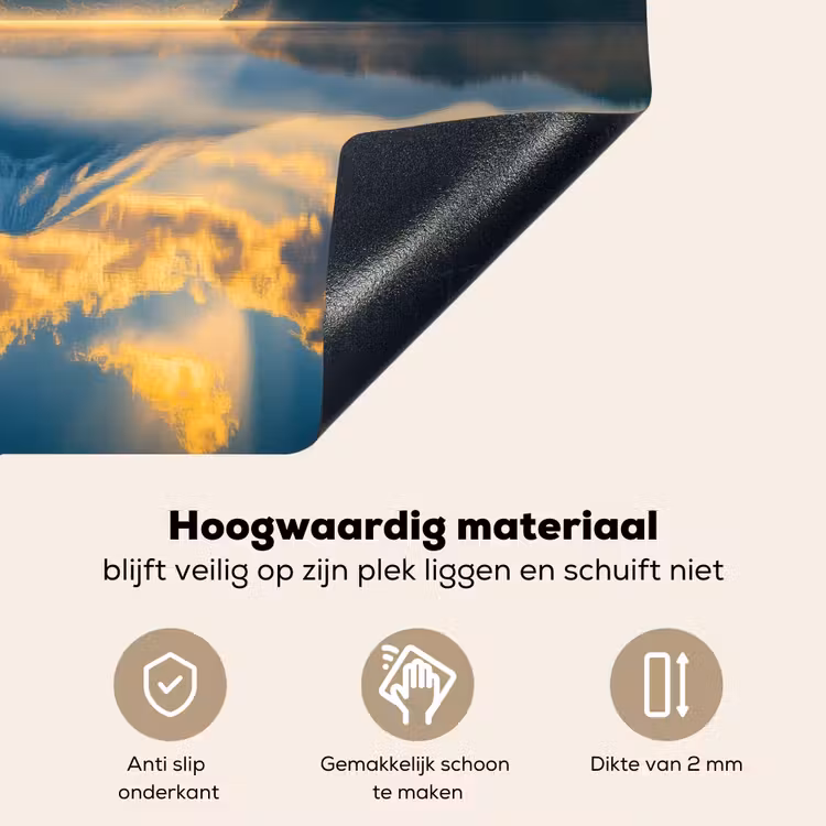 Berg - Rivier - Zonsondergang Inductie beschemer met haakjes klein -ky-onderkant-nl