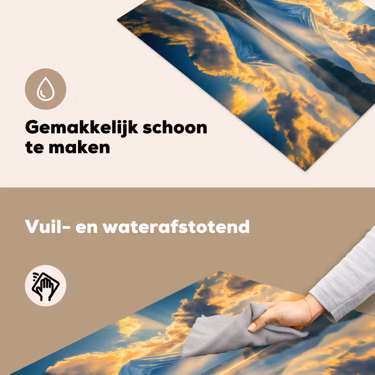Berg - Rivier - Zonsondergang Inductie beschemer met haakjes klein -ky-schoon-nl
