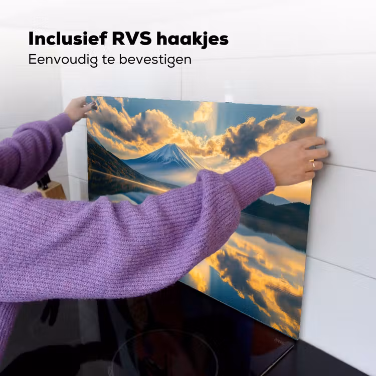 Berg - Rivier - Zonsondergang Inductie beschemer met haakjes klein -ky-ophangen-nl