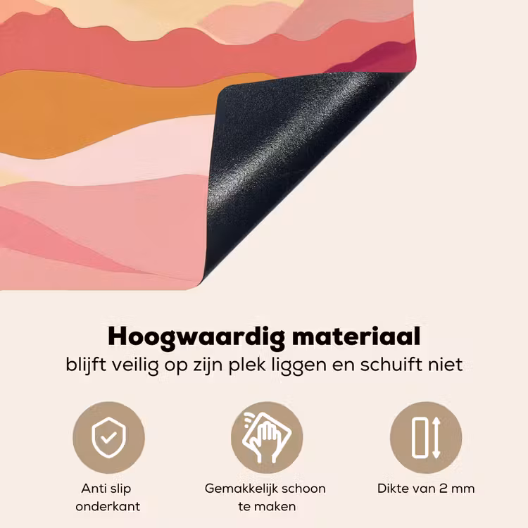 Bergen - Abstract - Zonnestralen - Roze Inductie beschemer met haakjes klein -ky-onderkant-nl