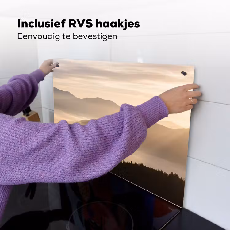Bergen - Mist - Zonnestralen Inductie beschemer met haakjes klein -ky-ophangen-nl