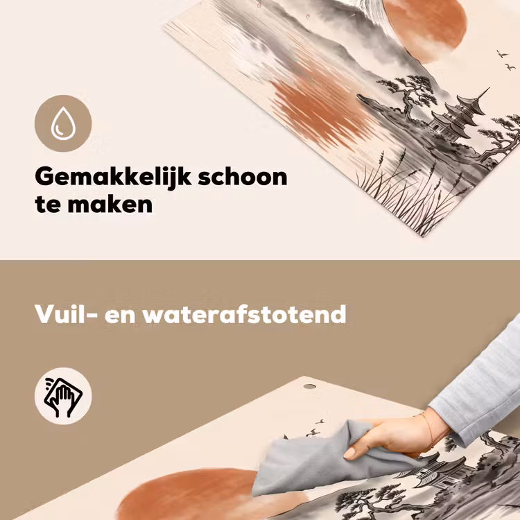 Bergtop - Meer - Bloesem Inductie beschemer met haakjes klein -ky-schoon-nl