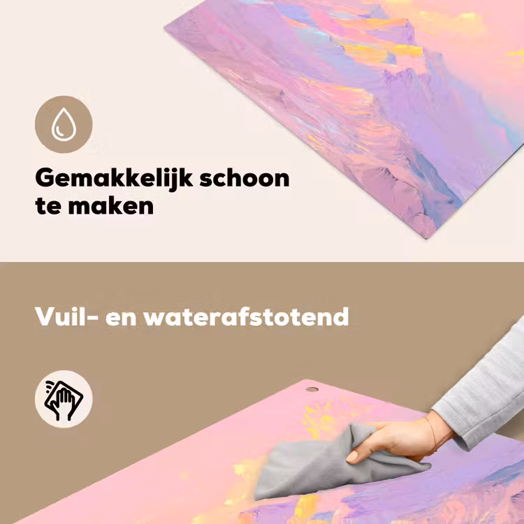 Bergtoppen - Wolken - Dromerig Inductie beschemer met haakjes middel -ky-schoon-nl
