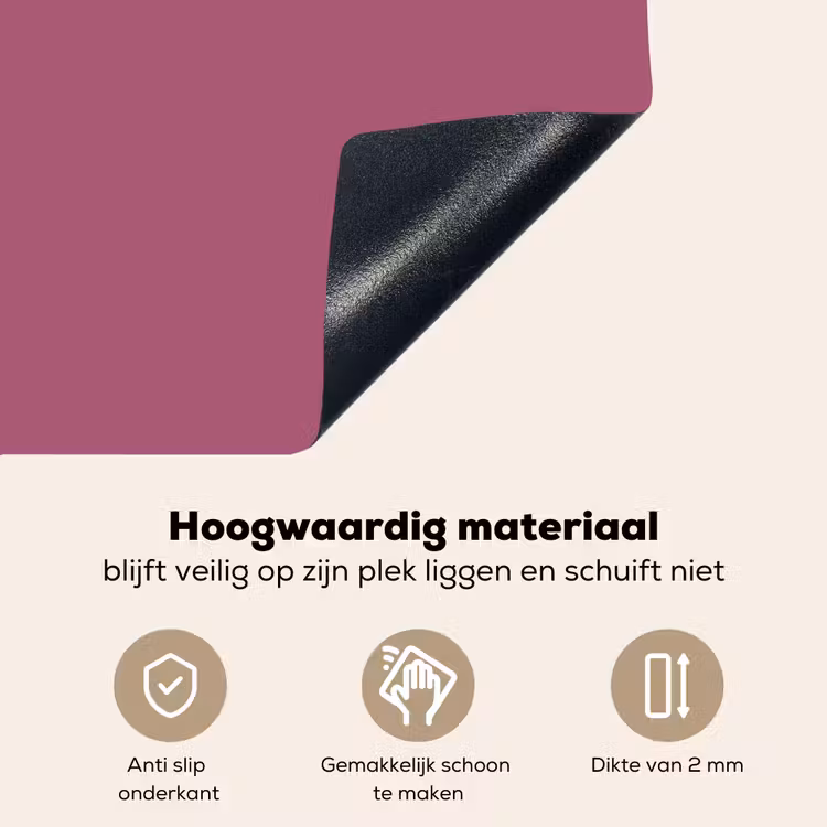 Berry - Roze -Pink Inductie beschemer met haakjes klein 777 -ky-onderkant-nl