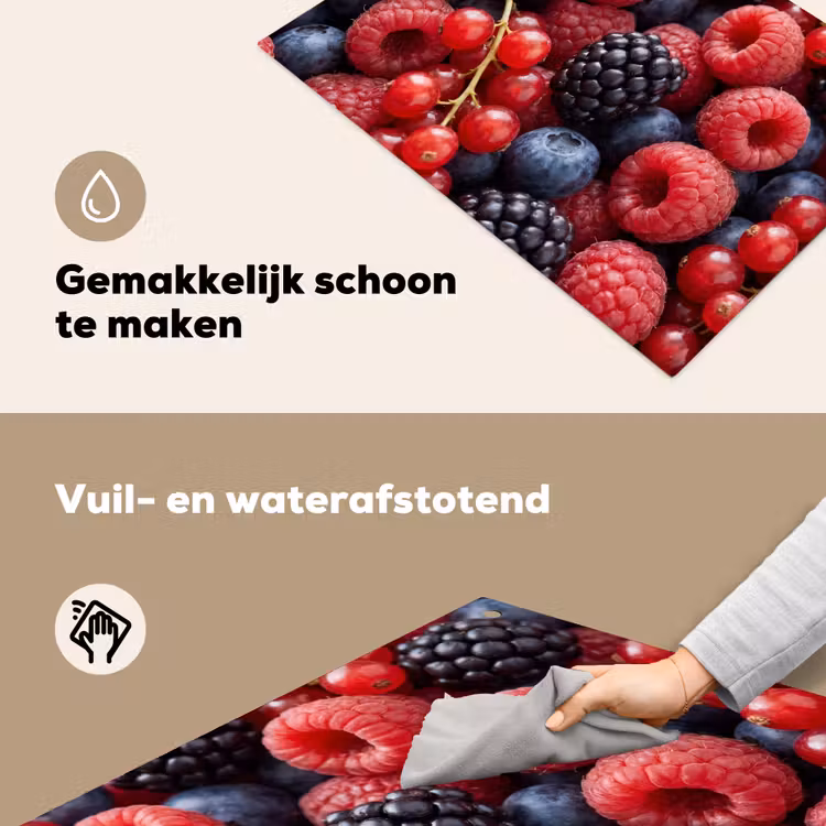 Bessen - Mix - Vers - Eten - Kleurrijk Inductie beschemer met haakjes klein -ky-schoon-nl