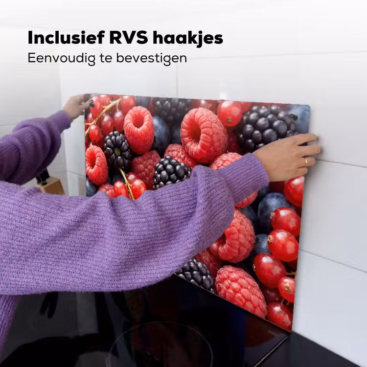 Bessen - Mix - Vers - Eten - Kleurrijk Inductie beschemer met haakjes klein -ky-ophangen-nl