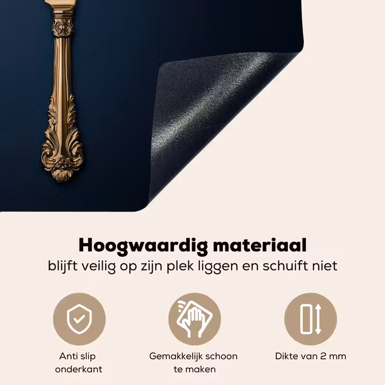 Bestek - Donkerblauw - Goud Inductie beschemer met haakjes klein -ky-onderkant-nl