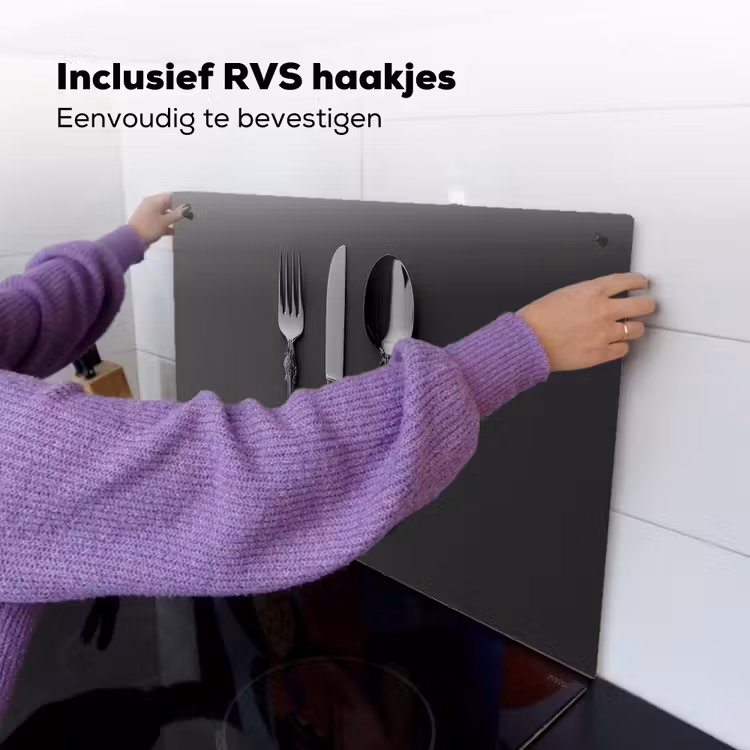 Bestek - Zwart Inductie beschemer met haakjes klein -ky-ophangen-nl