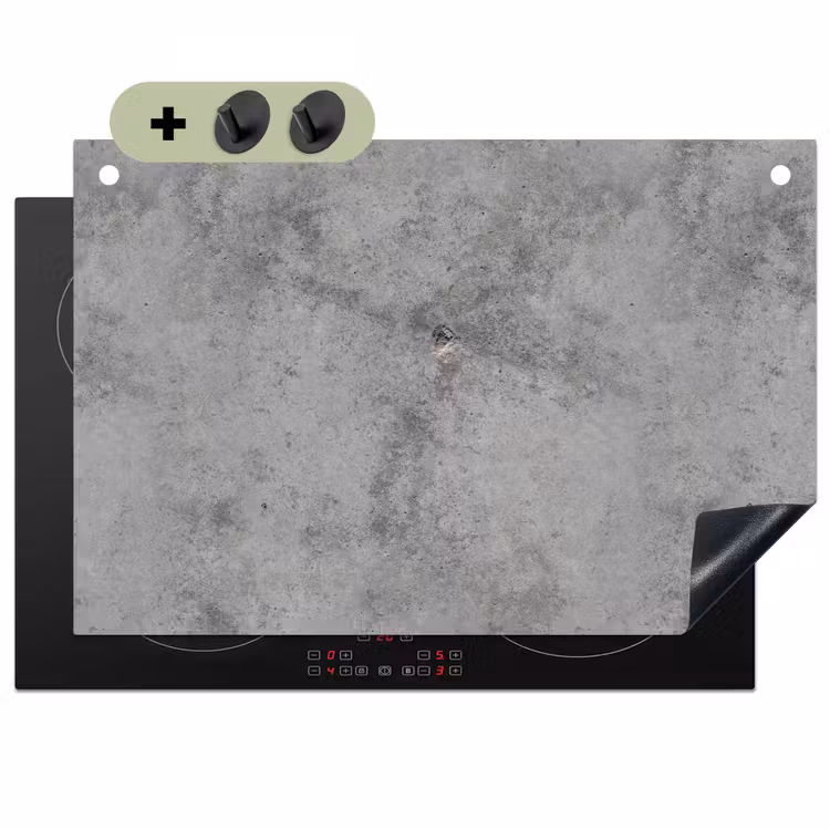 Beton - Grijs - Patronen Inductie beschemer met haakjes klein 777 -3d