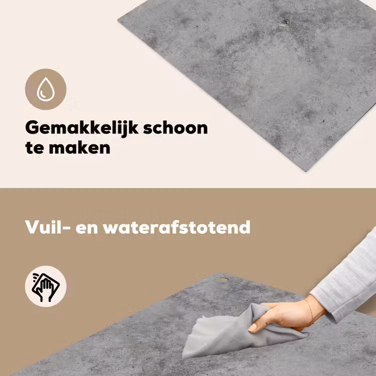 Beton - Grijs - Patronen Inductie beschemer met haakjes klein 777 -ky-schoon-nl