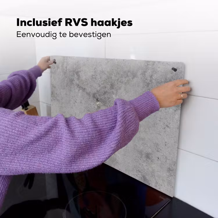 Beton - Grijs - Patronen Inductie beschemer met haakjes klein 777 -ky-ophangen-nl