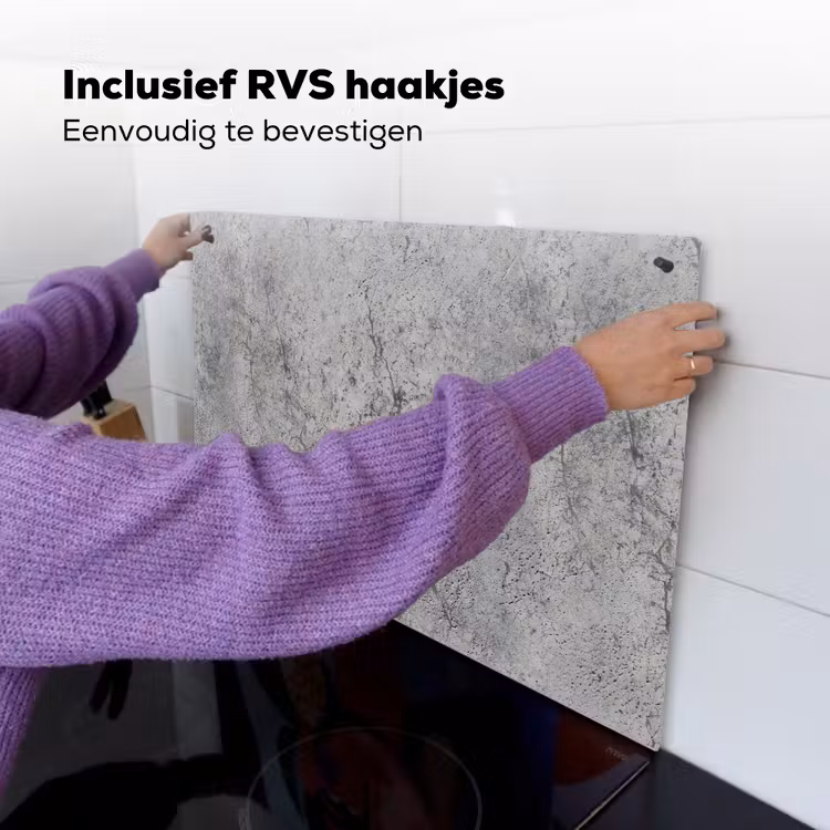 Beton - Muur - Industrieel - Patronen Inductie beschemer met haakjes klein 777 -ky-ophangen-nl