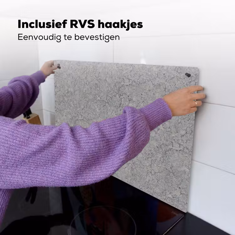 Beton - Muur - Patronen - Industrieel Inductie beschemer met haakjes klein 777 -ky-ophangen-nl